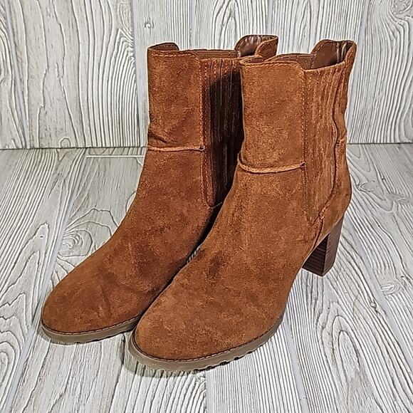Circa Joan & David Jadine Cognac Leather Ankle Boots Womens Size 11 - Picture 10 of 14